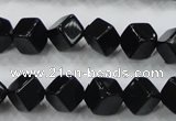 CAB332 15.5 inches 8*8mm cube black agate gemstone beads wholesale