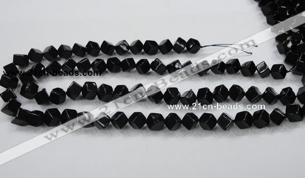 CAB332 15.5 inches 8*8mm cube black agate gemstone beads wholesale