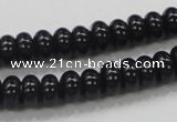 CAB339 15.5 inches 4*8mm rondelle black agate gemstone beads