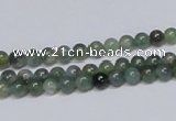 CAB382 15.5 inches 4mm round moss agate gemstone beads wholesale