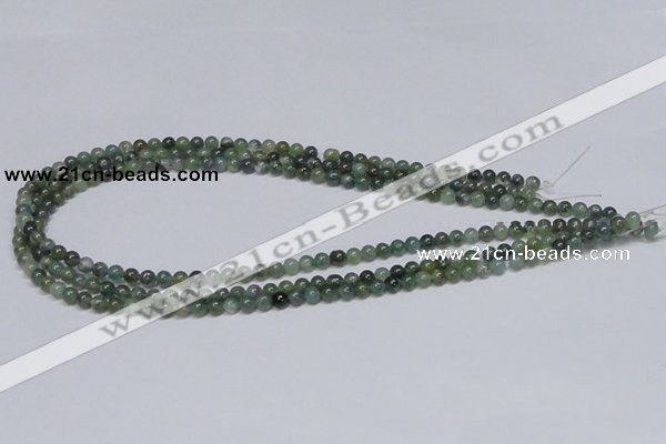 CAB382 15.5 inches 4mm round moss agate gemstone beads wholesale