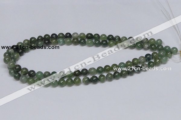 CAB384 15.5 inches 8mm round moss agate gemstone beads wholesale