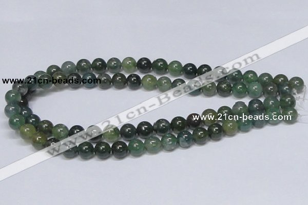 CAB385 15.5 inches 10mm round moss agate gemstone beads wholesale