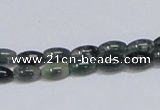 CAB387 15.5 inches 5*8mm rice moss agate gemstone beads wholesale