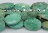 CAB39 15.5 inches 13*18mm faceted oval green grass agate beads