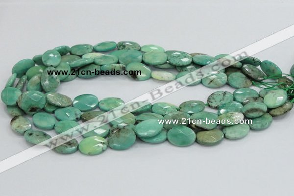 CAB39 15.5 inches 13*18mm faceted oval green grass agate beads