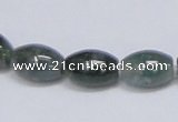 CAB390 15.5 inches 10*15mm rice moss agate gemstone beads wholesale