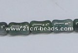 CAB395 15.5 inches 8*14mm bamboo shape moss agate gemstone beads