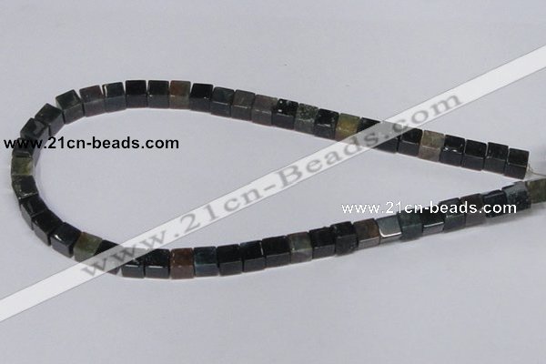 CAB397 15.5 inches 8*8mm cube moss agate gemstone beads wholesale