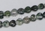 CAB404 15.5 inches 8*8mm heart moss agate gemstone beads wholesale