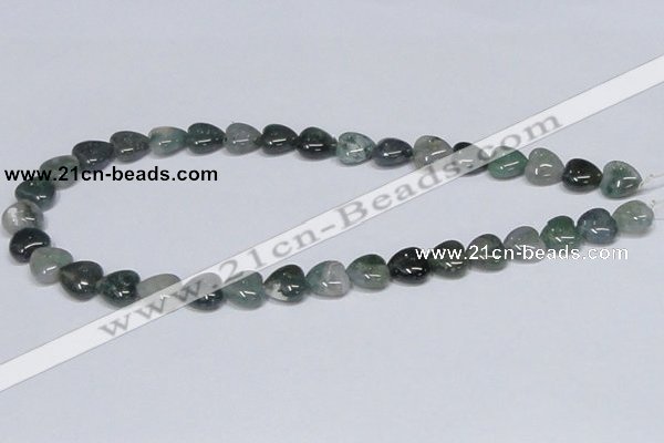 CAB406 15.5 inches 12*12mm heart moss agate gemstone beads wholesale