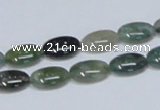 CAB409 15.5 inches 8*12mm oval moss agate gemstone beads wholesale