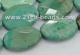 CAB41 15.5 inches 18*25mm faceted oval green grass agate beads