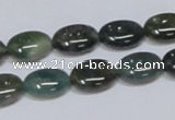 CAB410 15.5 inches 10*14mm oval moss agate gemstone beads wholesale