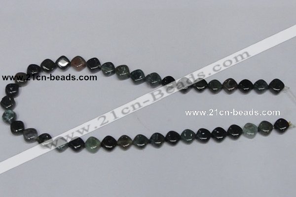 CAB418 15.5 inches 10*10mm rhombic moss agate gemstone beads