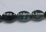 CAB423 15.5 inches 10*14mm faceted rice moss agate gemstone beads