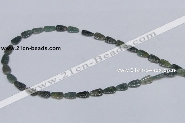 CAB428 15.5 inches 8*12mm leaf-shaped moss agate gemstone beads