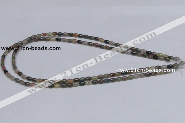 CAB437 15.5 inches 4*6mm rice indian agate gemstone beads wholesale