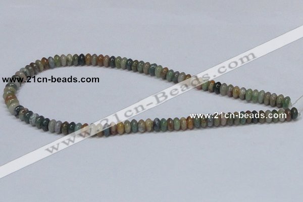 CAB440 15.5 inches 4*8mm rondelle indian agate gemstone beads