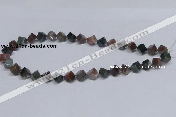 CAB442 15.5 inches 8*8mm inclined cube indian agate gemstone beads