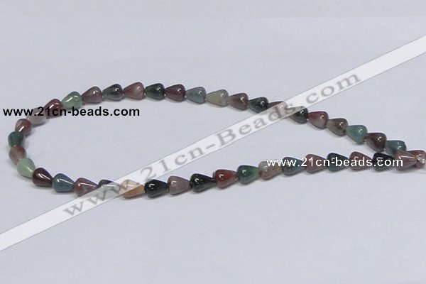 CAB444 15.5 inches 8*10mm teardrop indian agate gemstone beads