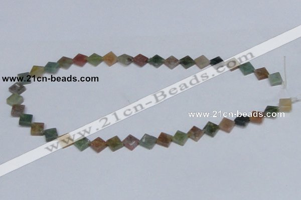 CAB451 15.5 inches 10*10mm diamond indian agate gemstone beads