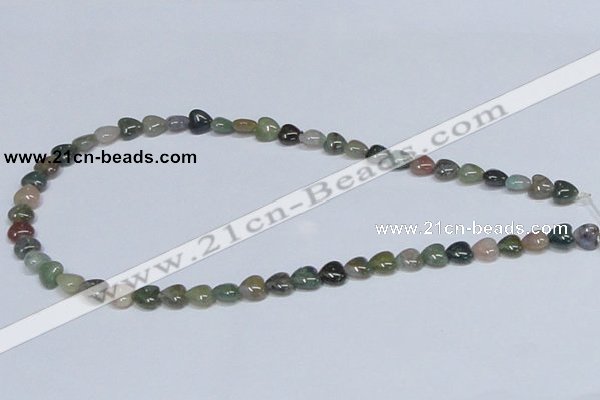 CAB452 15.5 inches 8*8mm heart indian agate gemstone beads