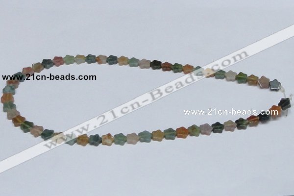 CAB458 15.5 inches 8*8mm star indian agate gemstone beads wholesale