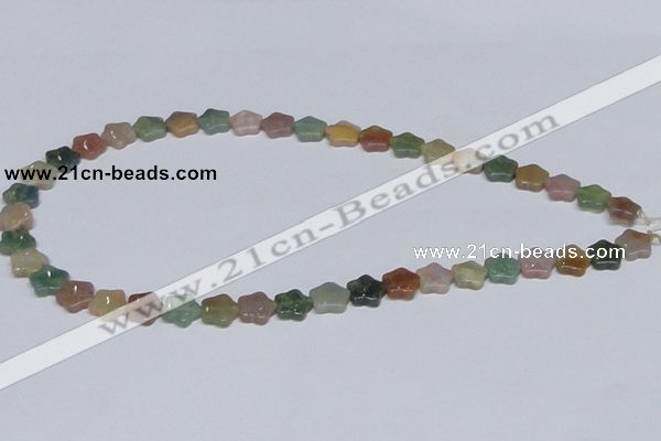 CAB459 15.5 inches 10*10mm star indian agate gemstone beads wholesale