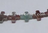 CAB461 15.5 inches 12*12mm cross indian agate gemstone beads