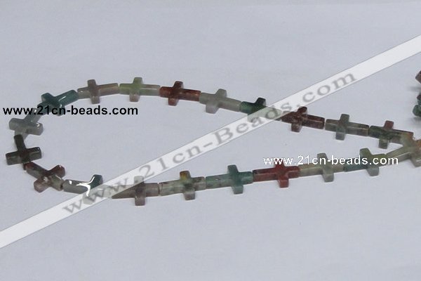 CAB462 15.5 inches 15*20mm cross indian agate gemstone beads