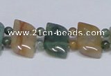 CAB468 15.5 inches horse eye & round double-drilled indian agate beads