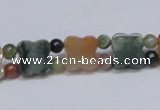 CAB469 15.5 inches flower & round double-drilled indian agate beads