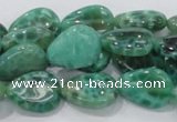 CAB55 15.5 inches 13*18mm flat teardrop peafowl agate gemstone beads