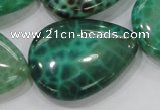 CAB56 15.5 inches 30*40mm flat teardrop peafowl agate gemstone beads