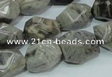 CAB568 15.5 inches 15*20mm nuggets silver needle agate gemstone beads