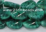 CAB58 15.5 inches 14*18mm twisted oval peafowl agate gemstone beads