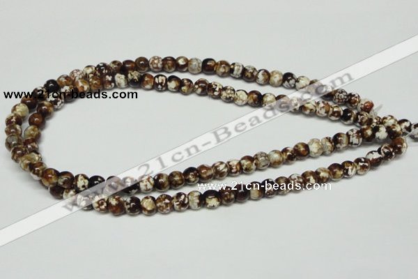 CAB609 15.5 inches 8mm round leopard skin agate beads wholesale