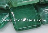 CAB61 15.5 inches 28*28mm square peafowl agate gemstone beads