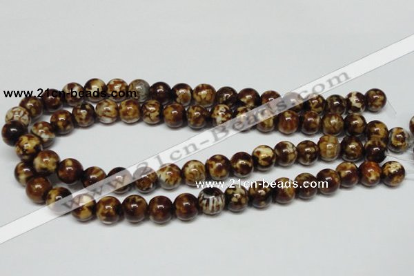 CAB611 15.5 inches 12mm round leopard skin agate beads wholesale