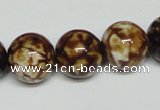 CAB612 15.5 inches 14mm round leopard skin agate beads wholesale