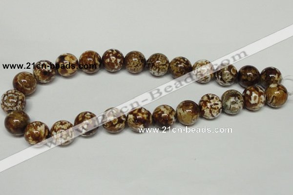 CAB613 15.5 inches 16mm round leopard skin agate beads wholesale