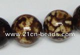 CAB615 15.5 inches 20mm round leopard skin agate beads wholesale