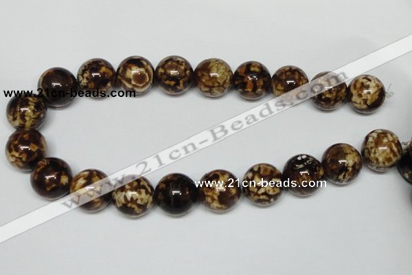 CAB615 15.5 inches 20mm round leopard skin agate beads wholesale