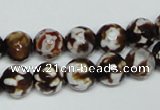 CAB616 15.5 inches 10mm faceted round leopard skin agate beads wholesale