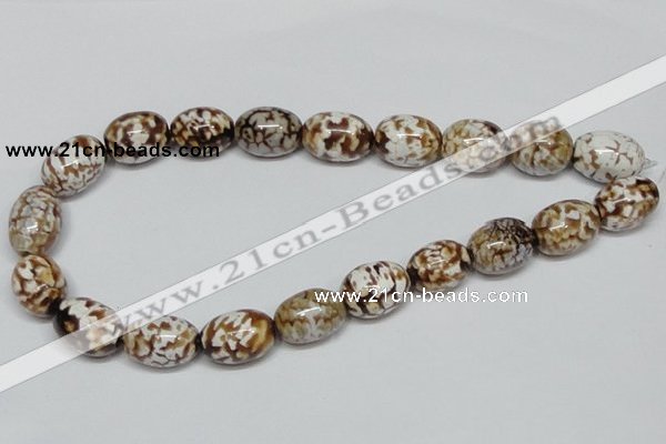 CAB621 15.5 inches 15*20mm egg-shaped leopard skin agate beads wholesale