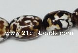 CAB622 15.5 inches 15*20mm egg-shaped leopard skin agate beads wholesale