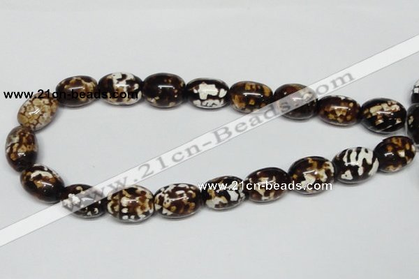 CAB622 15.5 inches 15*20mm egg-shaped leopard skin agate beads wholesale