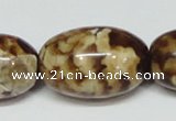 CAB623 15.5 inches 20*30mm egg-shaped leopard skin agate beads wholesale