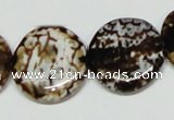 CAB629 15.5 inches 22mm flat round leopard skin agate beads wholesale